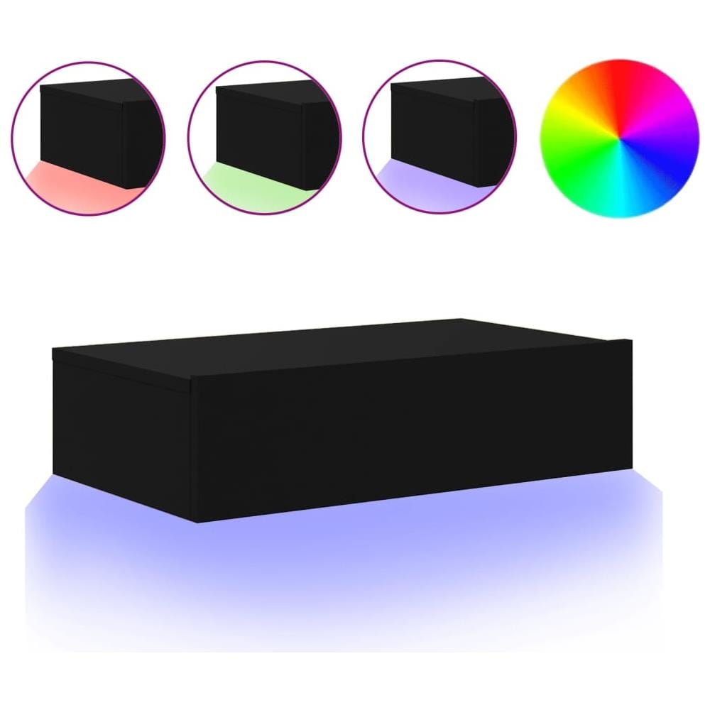 Mobile Porta Tv Con Luci Led Nero 60x35x15,5 Cm - Foto 2