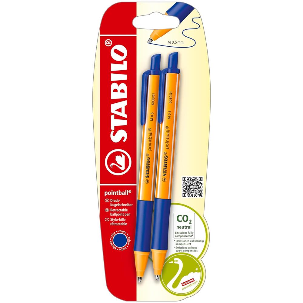 pointball - Penna a Sfera Ecosostenibile - CO2 neutral - Pack da 2 - Blu - Foto 1