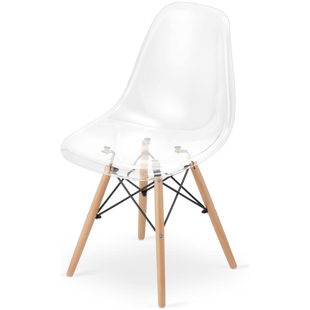 Sedia Valora OSAKA con gambe trasparenti naturali per soggiorno x3 - Foto 7