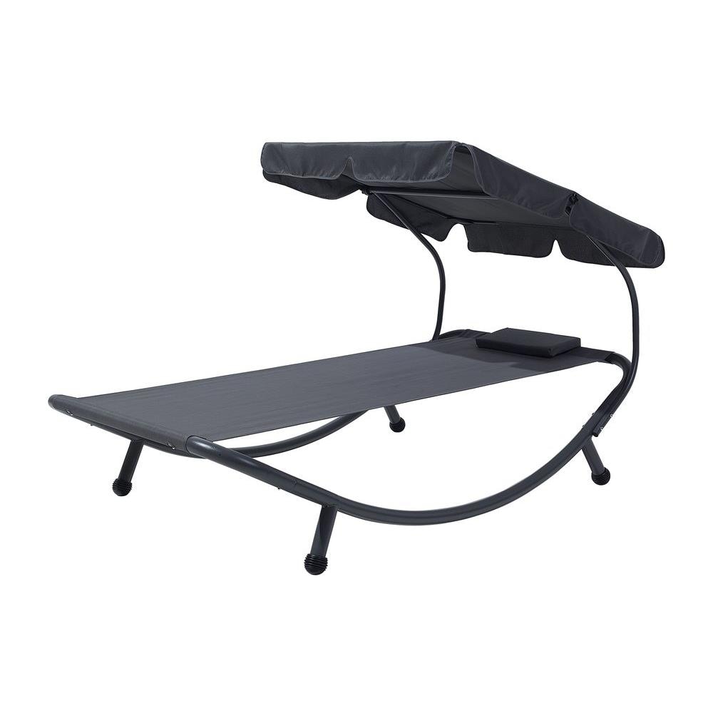 Lettino Prendisole In Metallo E Tessuto Grigio Terno - Foto 1