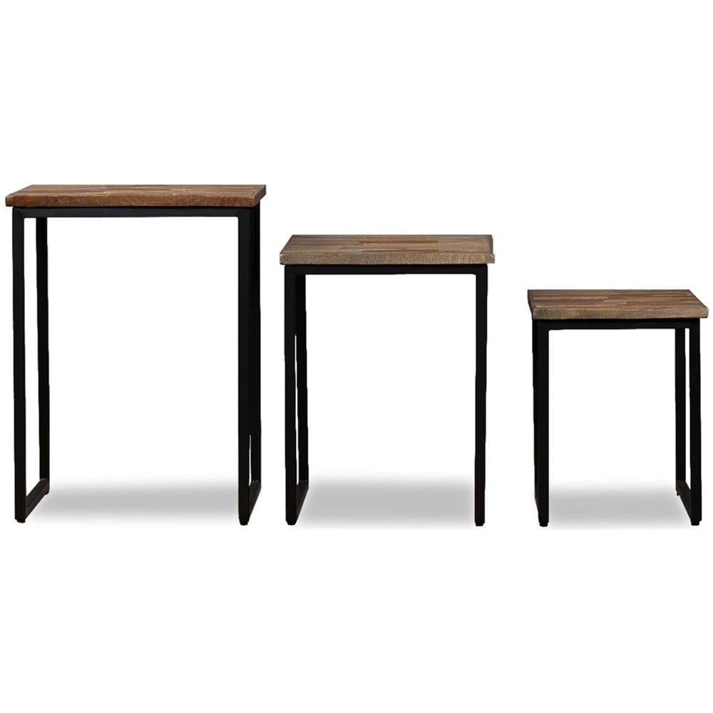 Set Tavolini A Incastro 3 Pz In Teak Massello Di Recupero - Foto 2