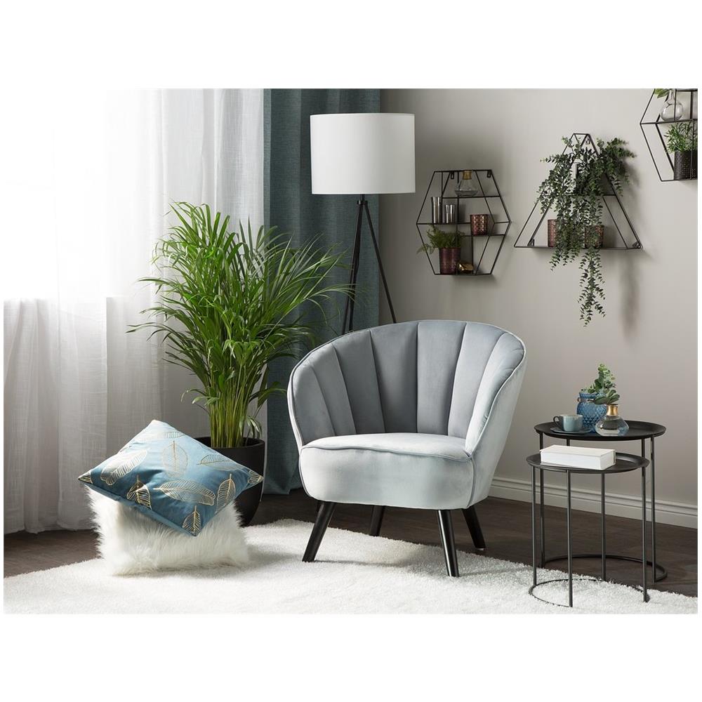 Poltrona In Velluto Grigio Chiaro Dala - Foto 2