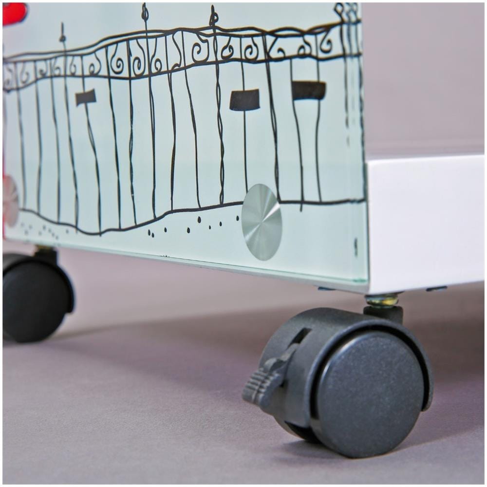 Links Londoncube Cubo con Piani in Mdf E Fianchi In Vetro Serigrafato Fantasia Londra - Foto 2