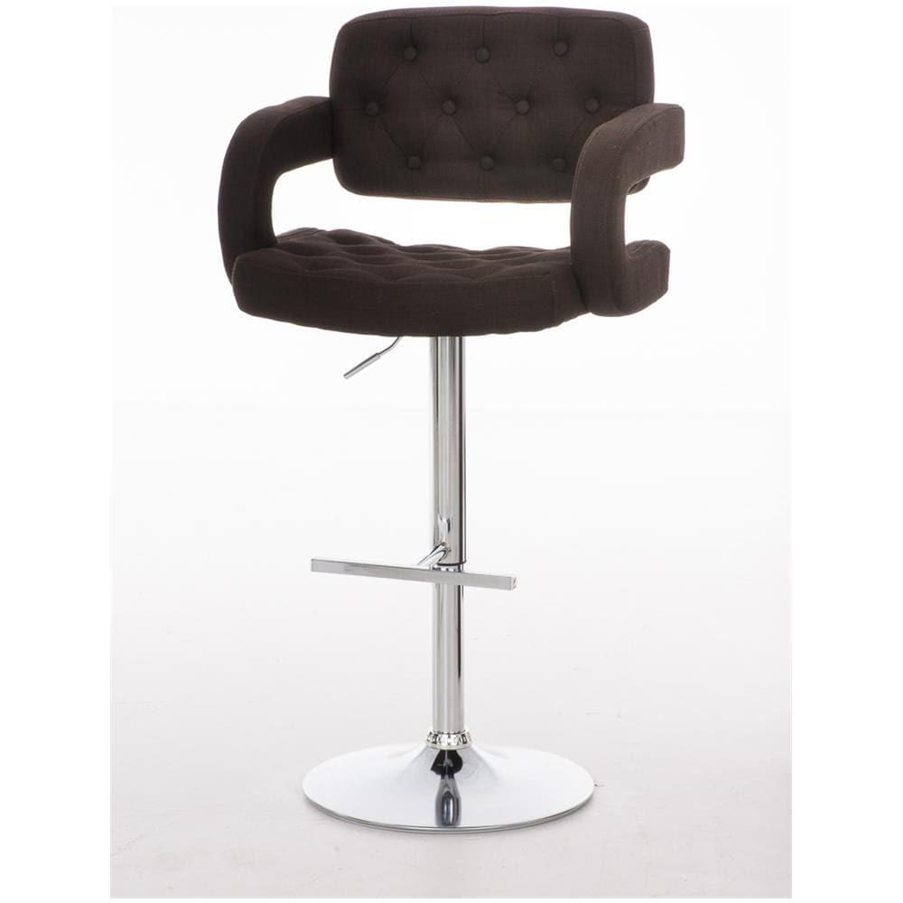 Sgabello Design Dublin In Tessuto - Sgabello Bar Girevole E Regolabile In Altezza 65-85 CM - Sgabello Alto Con Schienale E Braccioli Marrone - Foto 2