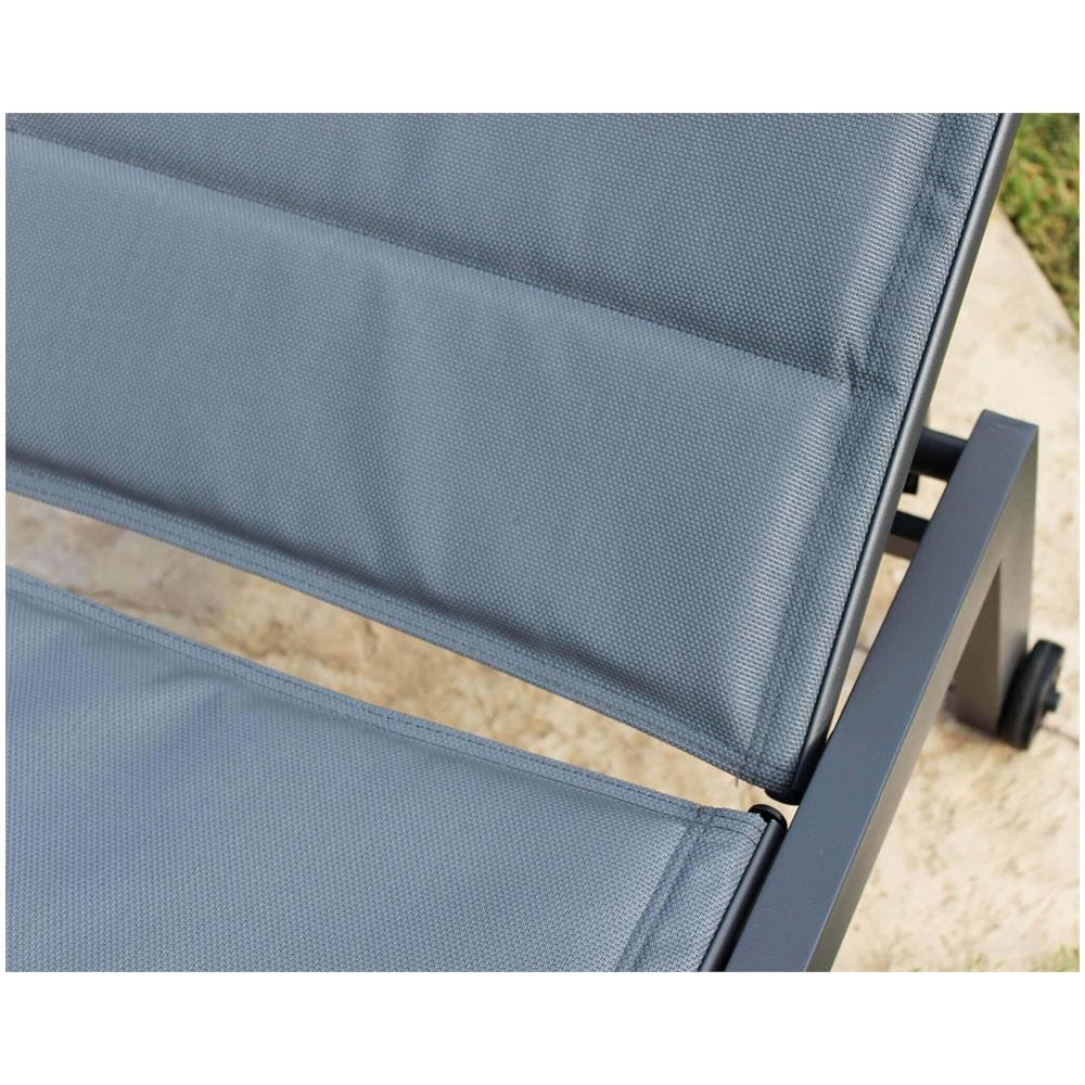 Lettino Sdraio Imbottito Impilabile In Alluminio E Textilene Da Esterno Giardino, Per Ristorante Agriturismo Albergo Hotel, Cm 198x61x34/95 H - Foto 4