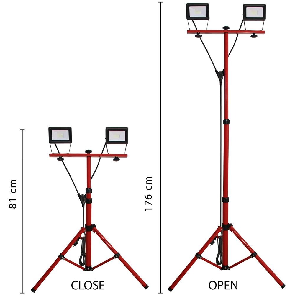 Faretto Led 2x20w Con Treppiede E Cavo 3 Mt Twin Head - Foto 2