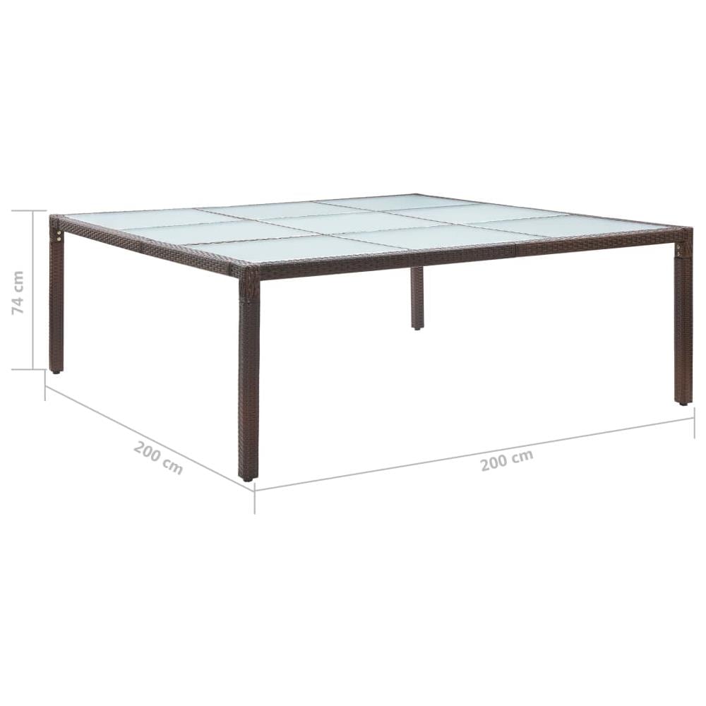 Tavolo Da Giardino Marrone 200x200x74 Cm In Polyrattan - Foto 4