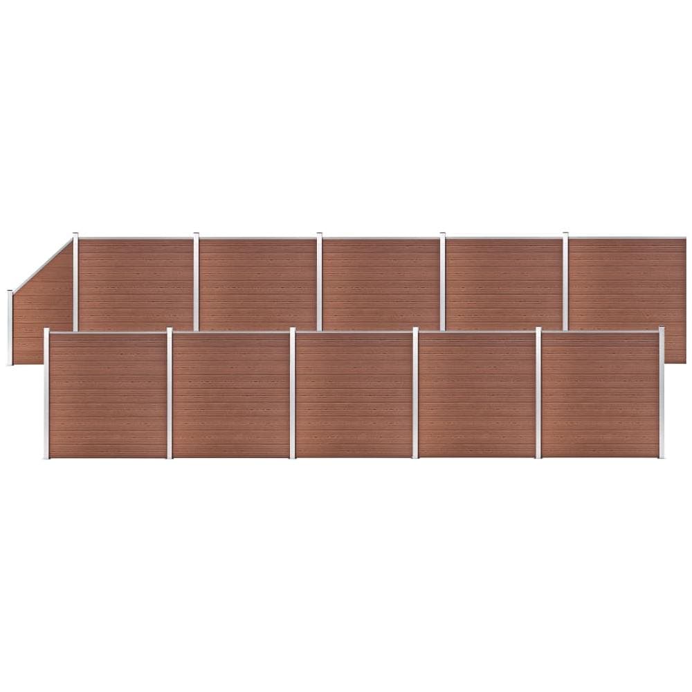 Pannelli Recinzione 10 Quadrati 1 Inclinato 1830x186cm Marrone - Foto 1