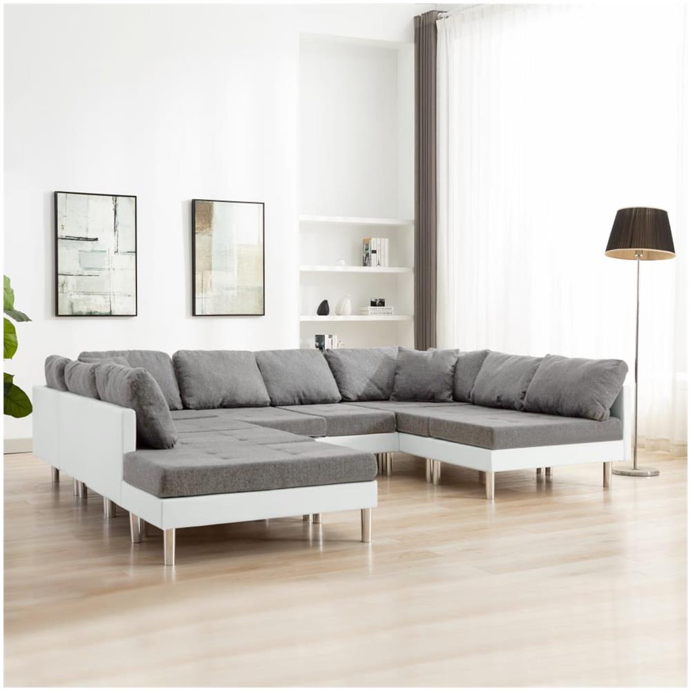 Divano Componibile In Similpelle Bianco - Foto 1