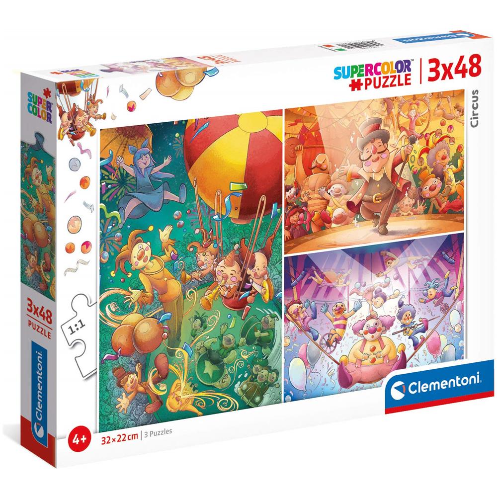 CLM25264 3 Puzzle da 48 pezzi - Supercolor: The Circus - Foto 1