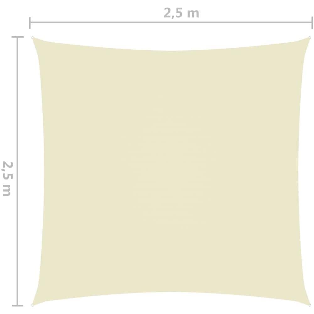 Vela Parasole in Tela Oxford Quadrata 2,5x2,5 m Crema - Foto 6