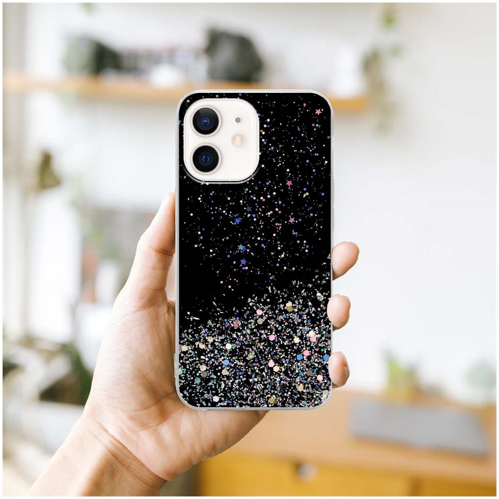 Cadorabo Custodia Compatibile Con Apple Iphone 12 Mini In Nero Con Glitter - Coperchio Protettivo In Silicone Tpu Flessibile Con Glitter Scintillanti - Foto 8