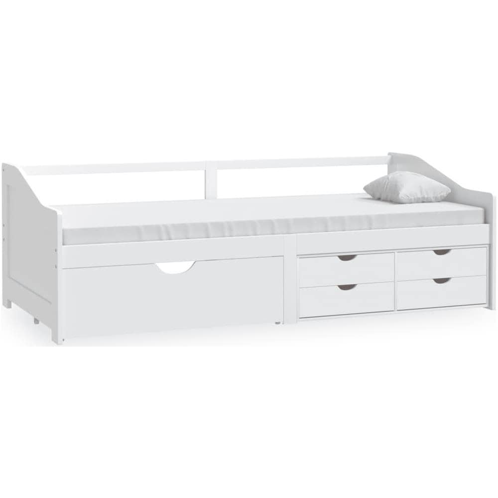 Divano Letto 3 Posti Con Cassetti Bianco Pino Massello 90x200cm - Foto 2