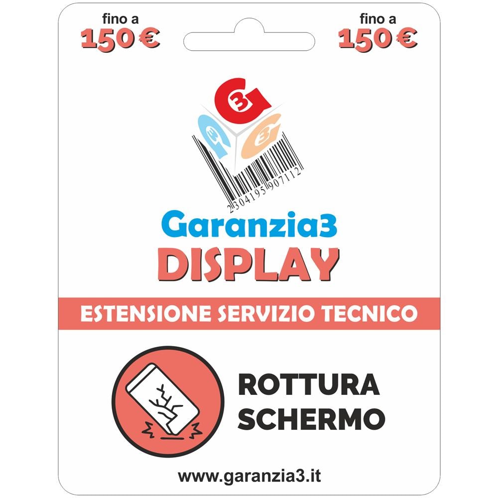 Display 150 - Servizio di assistenza tecnica 12 mesi di ripristino da rottura schermo accidentale. Valore dispositivo fino a 150 Euro - Foto 1