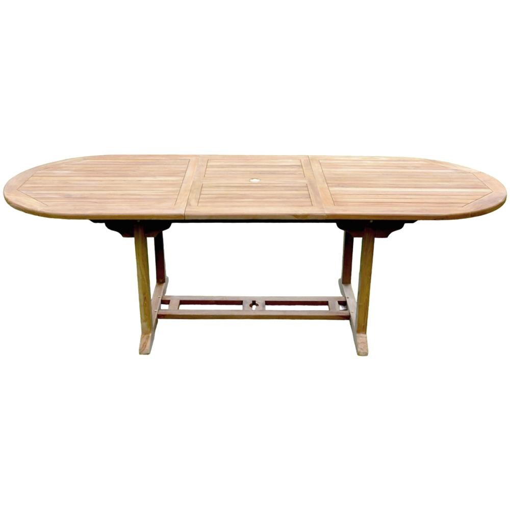 Tavolo Da Giardino Allungabile 10 Posti In Teak Grezzo Kajang - Foto 4