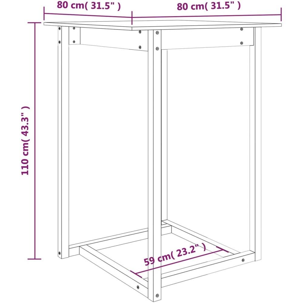 Tavolo da Bar Miele 80x80x110 cm in Legno Massello di Pino - Foto 6