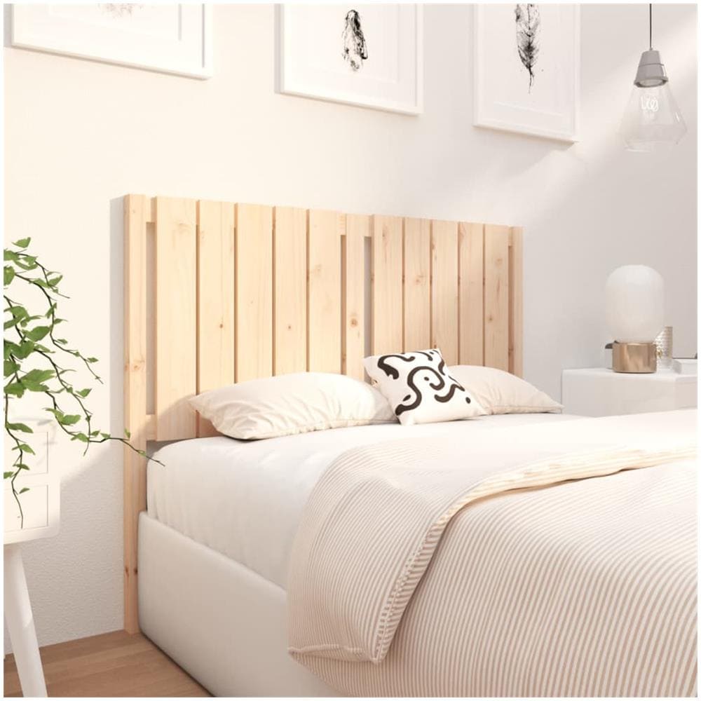 Testiera Per Letto 125,5x4x100 Cm In Legno Massello Di Pino - Foto 3