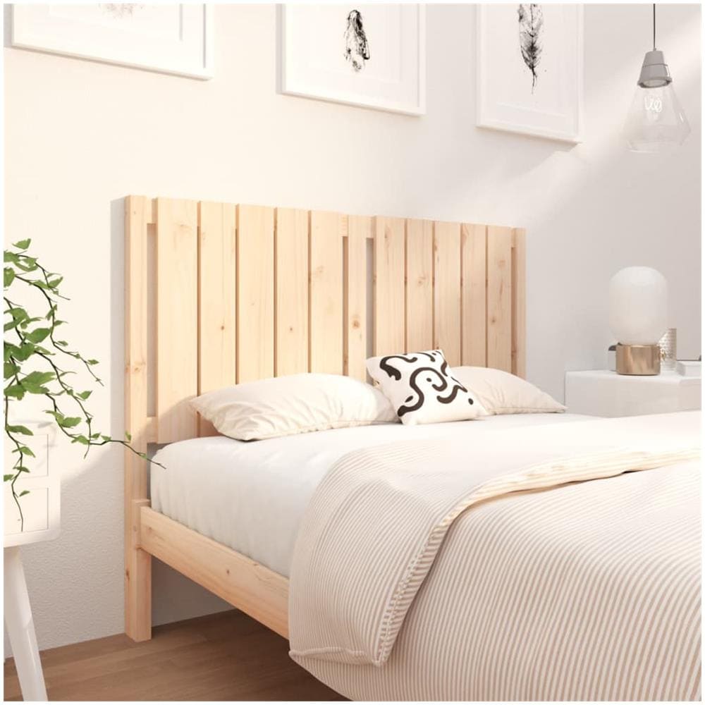 Testiera Per Letto 125,5x4x100 Cm In Legno Massello Di Pino - Foto 1