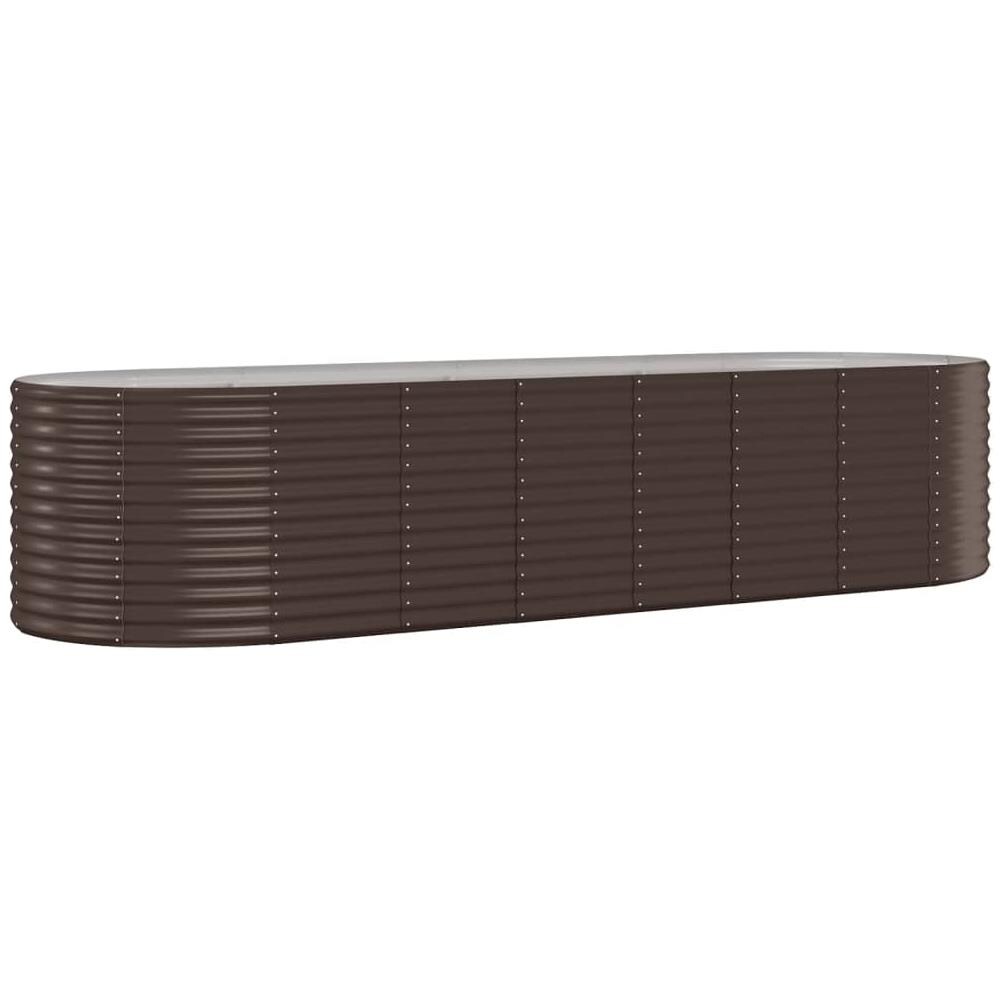Letto Giardino Acciaio Verniciato Polvere 322x100x68 cm Marone - Foto 1