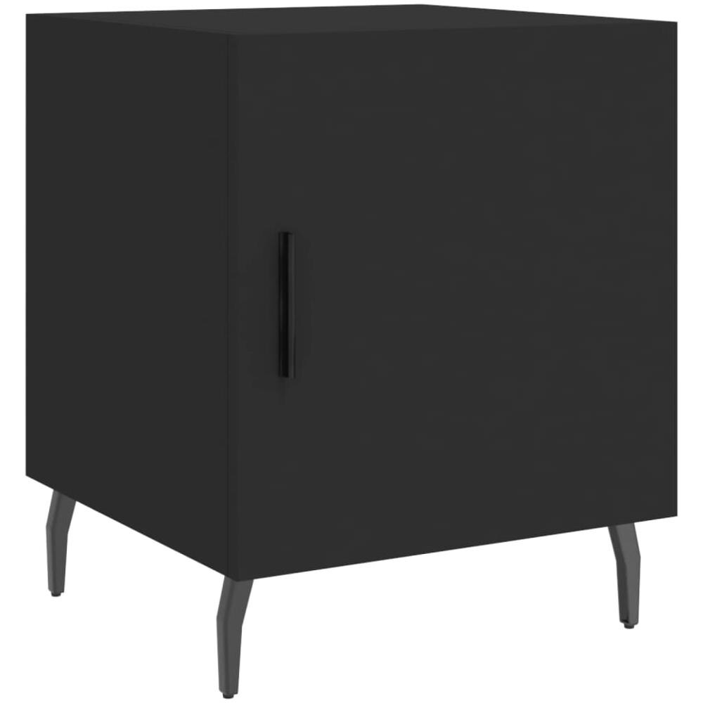 Comodino Nero 40x40x50 Cm In Legno Multistrato - Foto 2