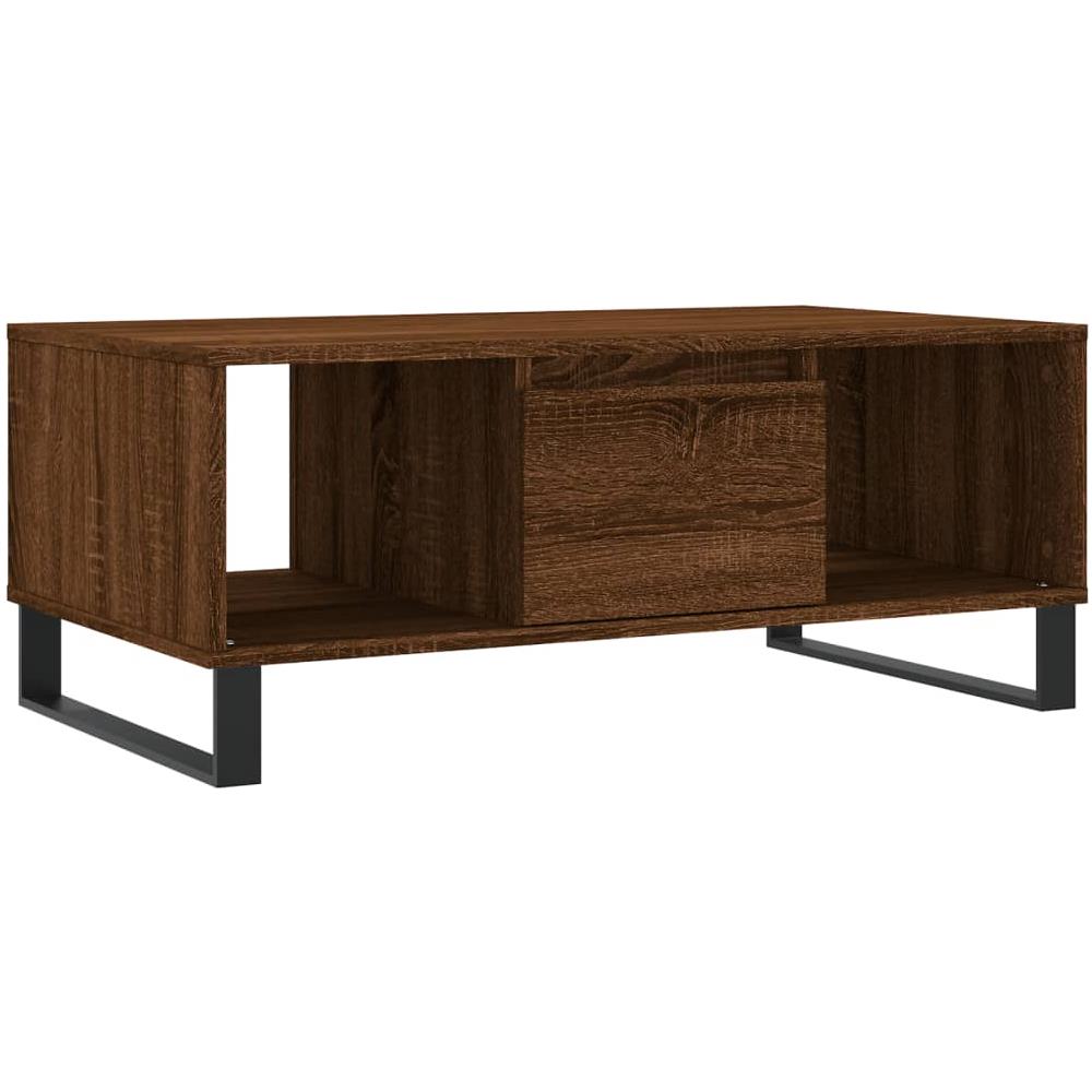 Tavolino Da Salotto Rovere Marrone 90x50x36,5 Cm In Multistrato - Foto 2