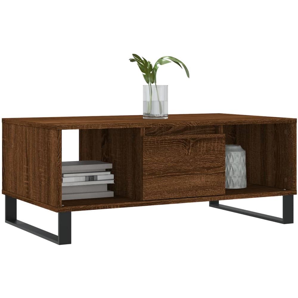 Tavolino Da Salotto Rovere Marrone 90x50x36,5 Cm In Multistrato - Foto 3