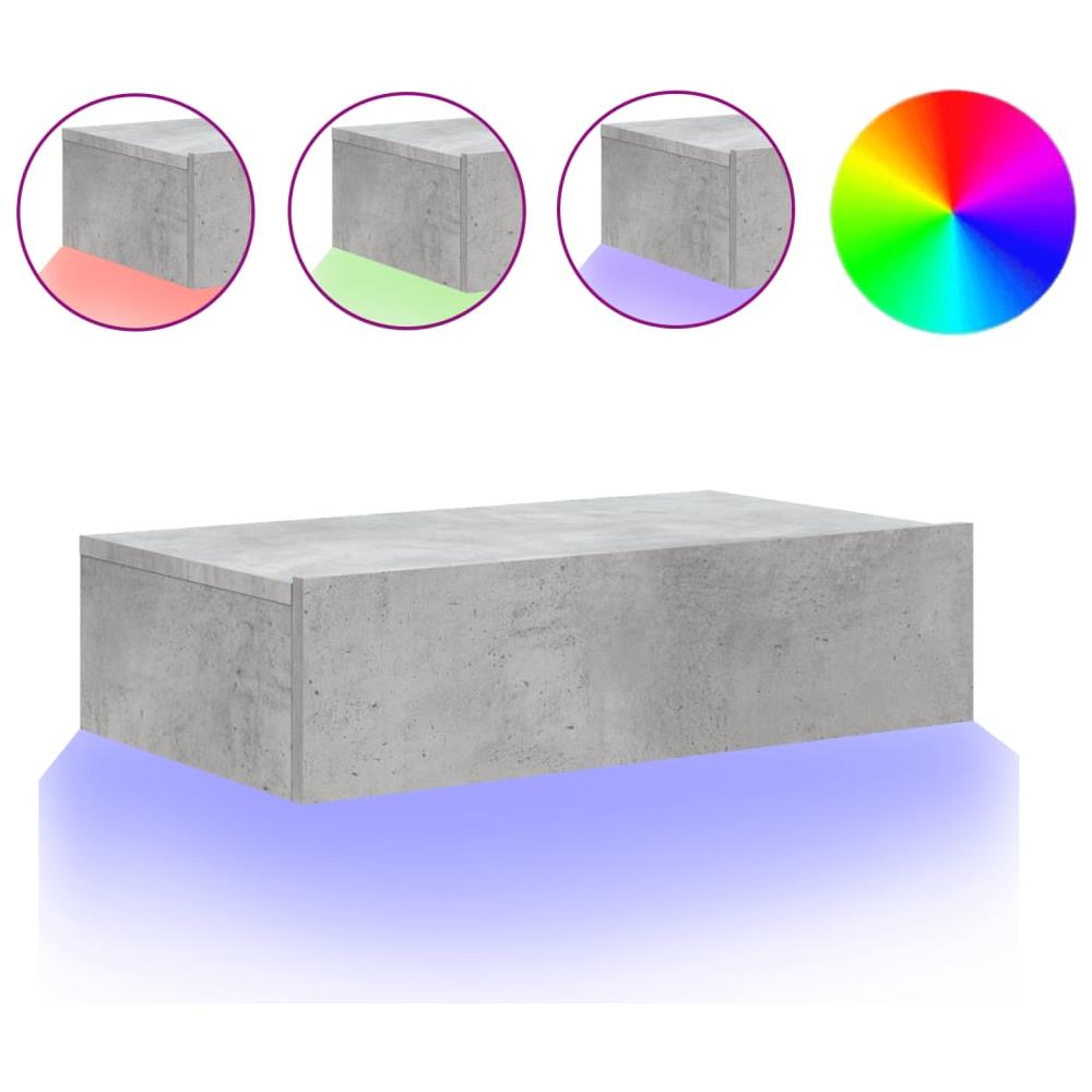 Mobile Porta Tv Con Luci Led Grigio Cemento 60x35x15,5 Cm - Foto 2