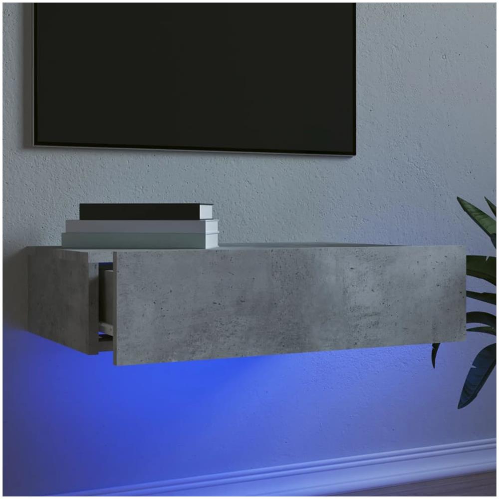 Mobile Porta Tv Con Luci Led Grigio Cemento 60x35x15,5 Cm - Foto 1