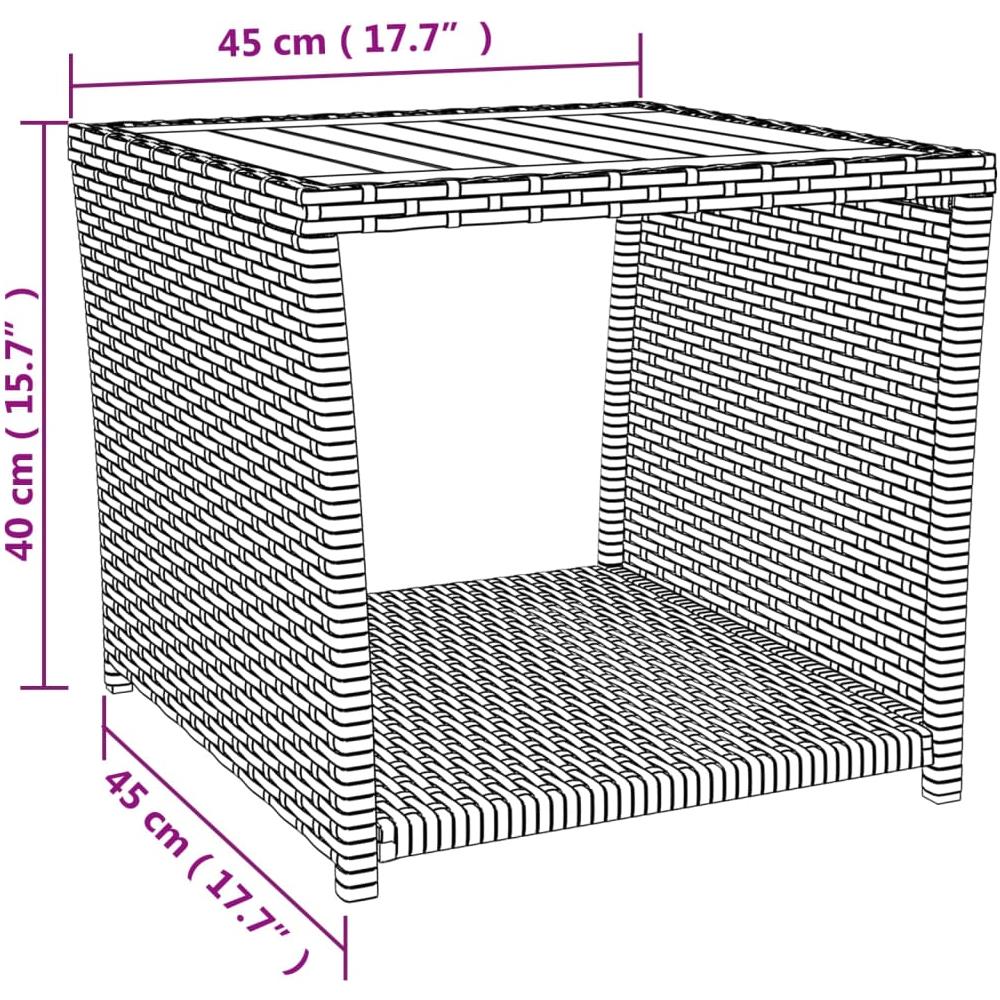 Set Mobili Giardino 2pz Grigio Polyrattan Legno Massello Acacia - Foto 6