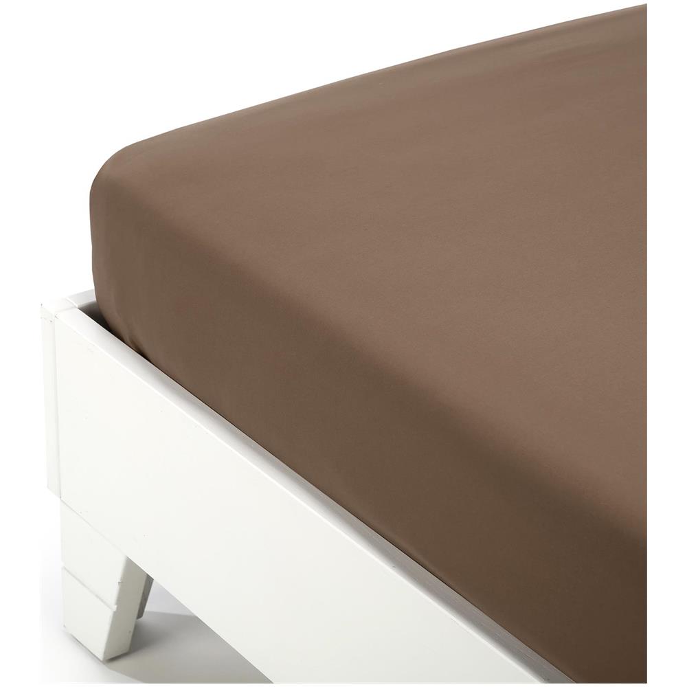 Lenzuolo Superiore Home In Cotone Colore Marrone Misura Singolo - Foto 1