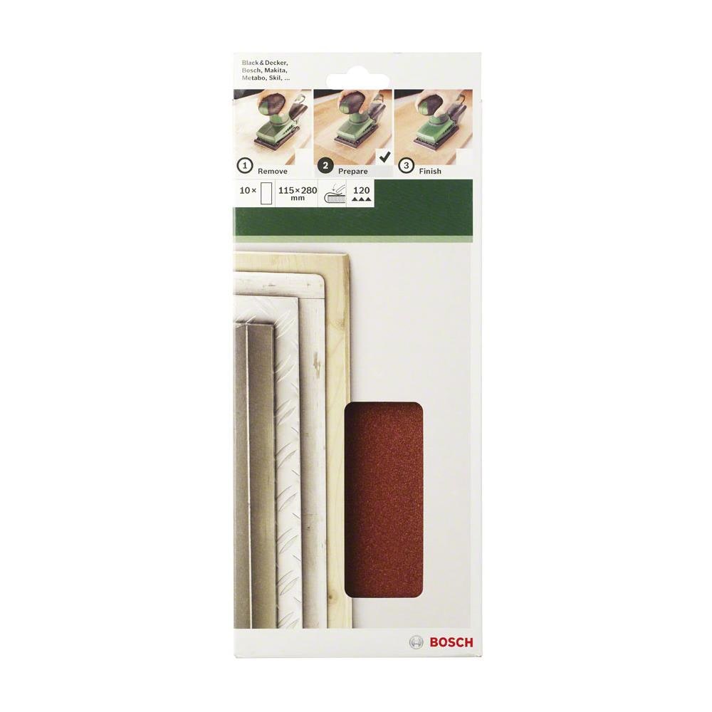10 Fogli Abrasivi Per Levigatrice Orbitale 115x280mm No Fori G120 - Foto 1