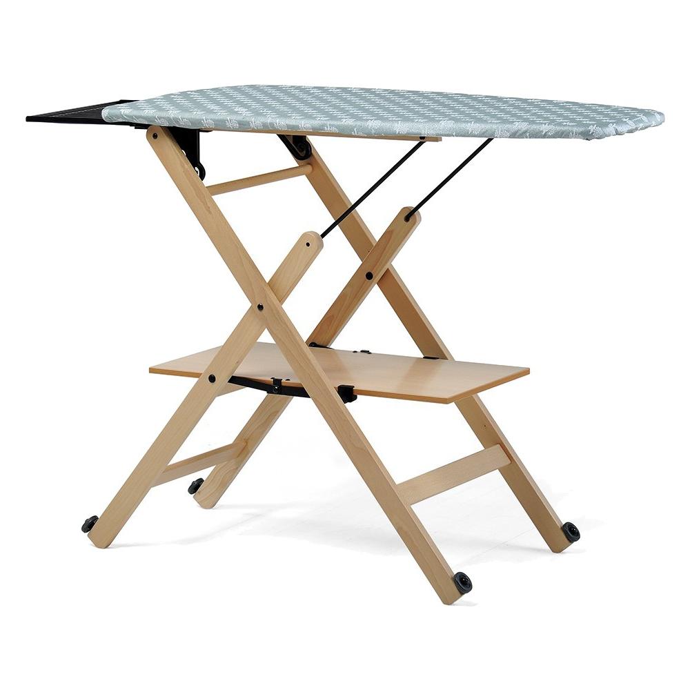 Asse da Stiro in Legno Naturale di Faggio con Piano 49 x 101 cm - Foto 1