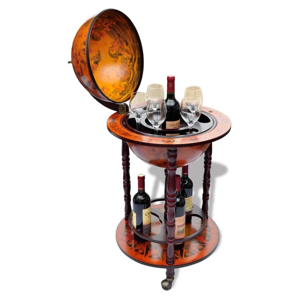 Minibar Elegante A Forma Di Globo In Legno - Foto 2