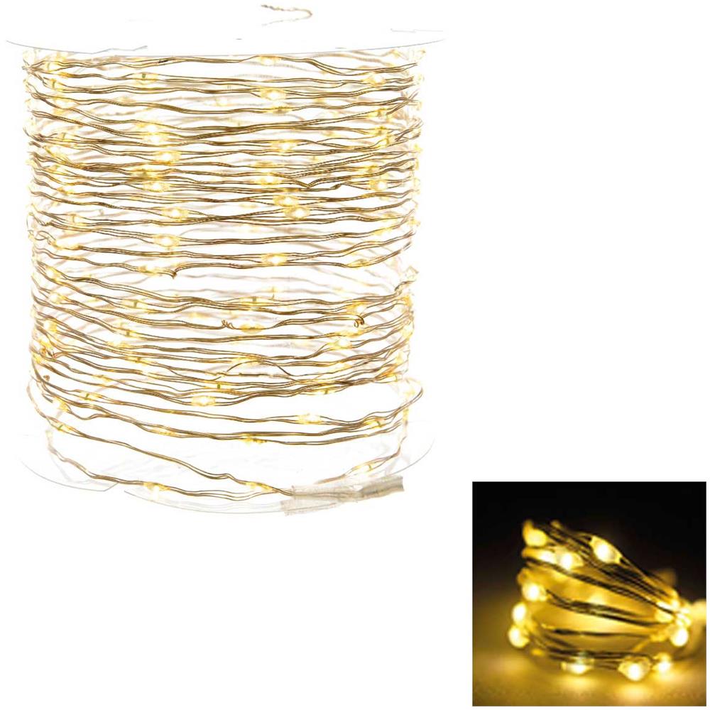 180 Microled Lineari Luci Bianco Caldo 8 Giochi Di Luce Natale Addobbi Presepi - Foto 1