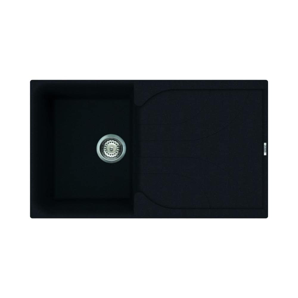 Lavello Ego 400 Granitek 86x50 cm 1 vasca con gocciolatoio Colore Nero 40 - Foto 1