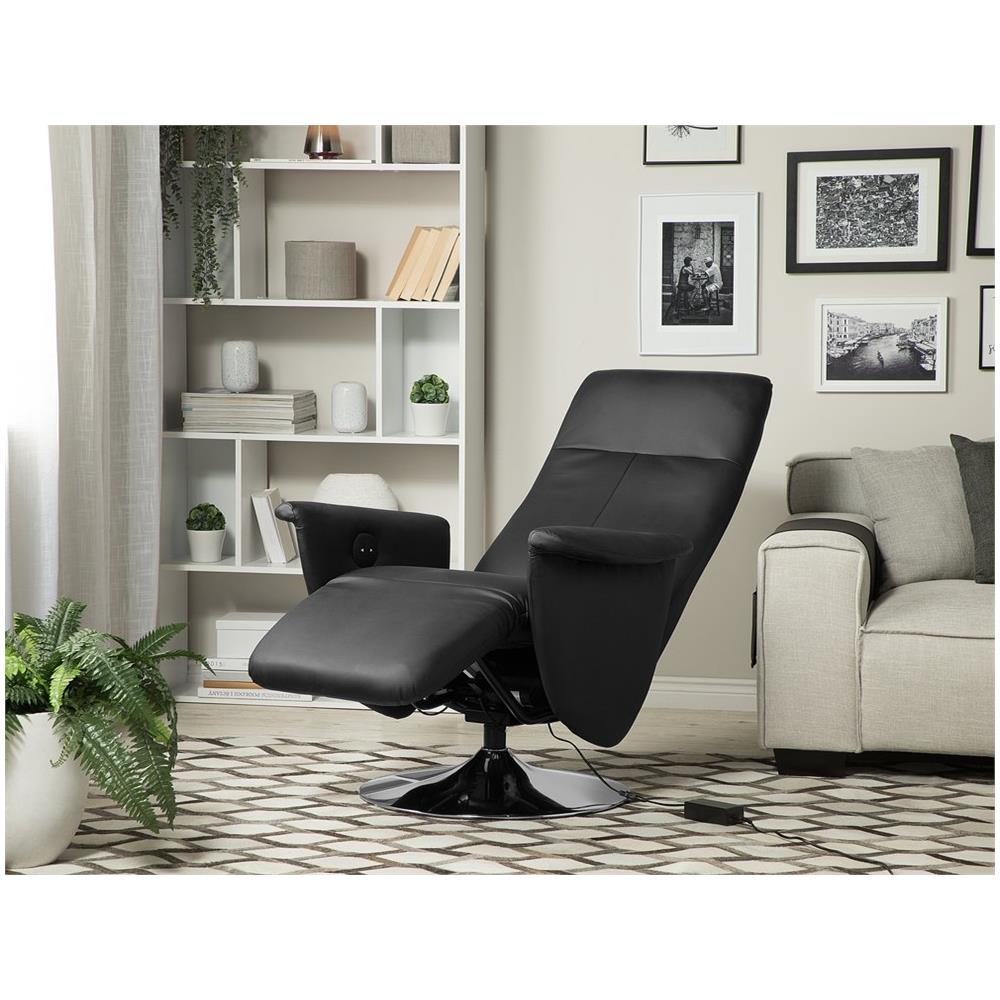 Poltrona Reclinabile In Pelle Sintetica Nera Prime - Foto 2