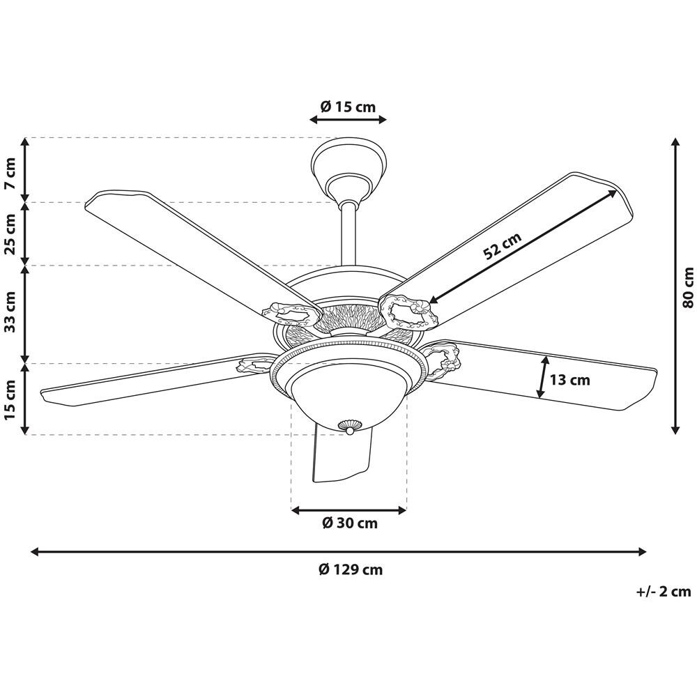 Ventilatore Da Soffitto Con Luce, Colore Legno Scuro / Oro Begej - Foto 2
