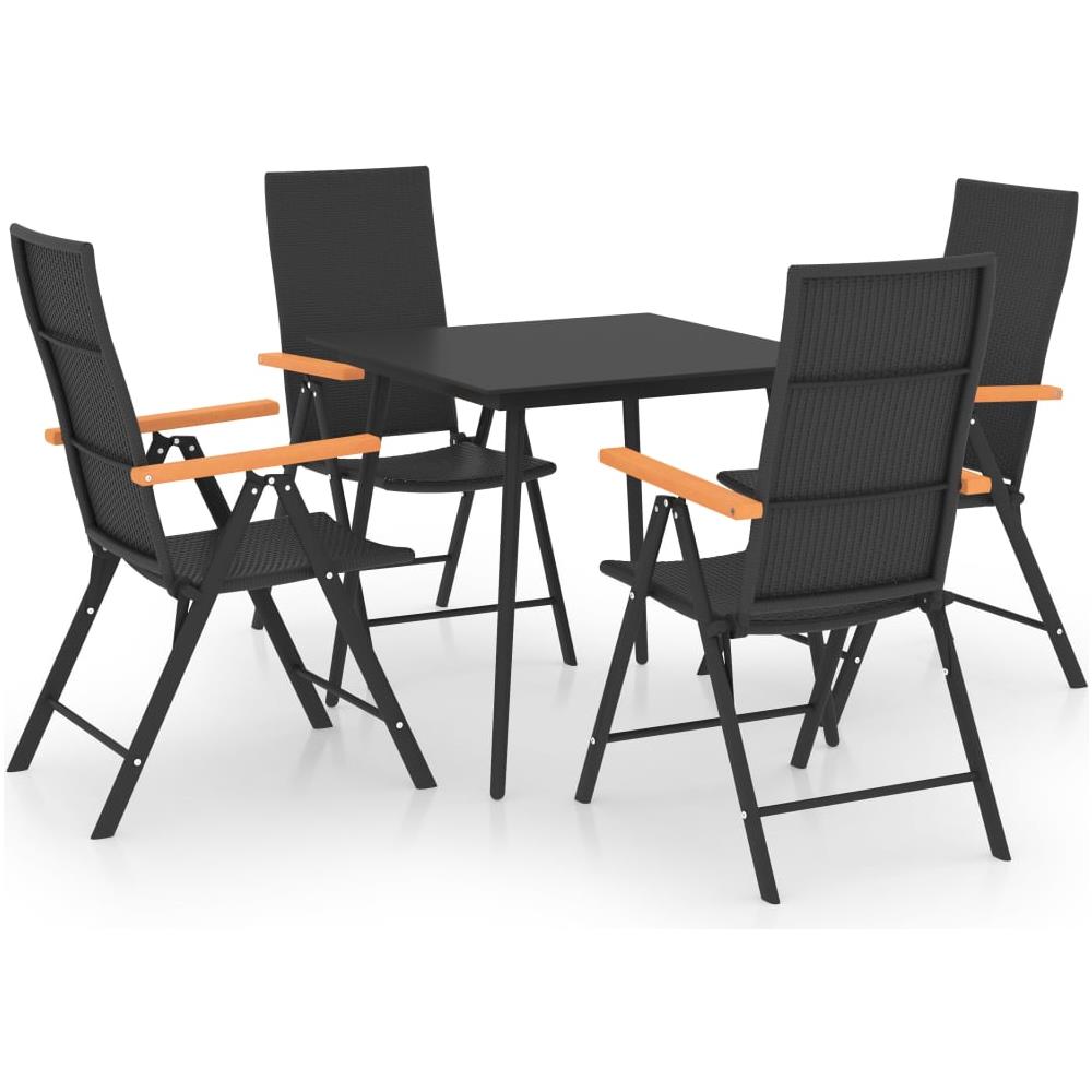 Set Da Pranzo Da Giardino 5 Pz Nero E Marrone - Foto 1