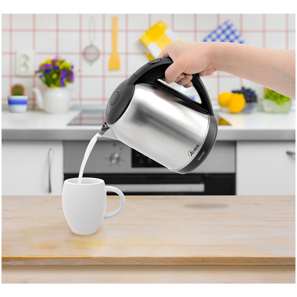 Ar1k41 Bollitore Elettrico 1,7 L 2200 W Nero Acciaio Inossidabile - Foto 2