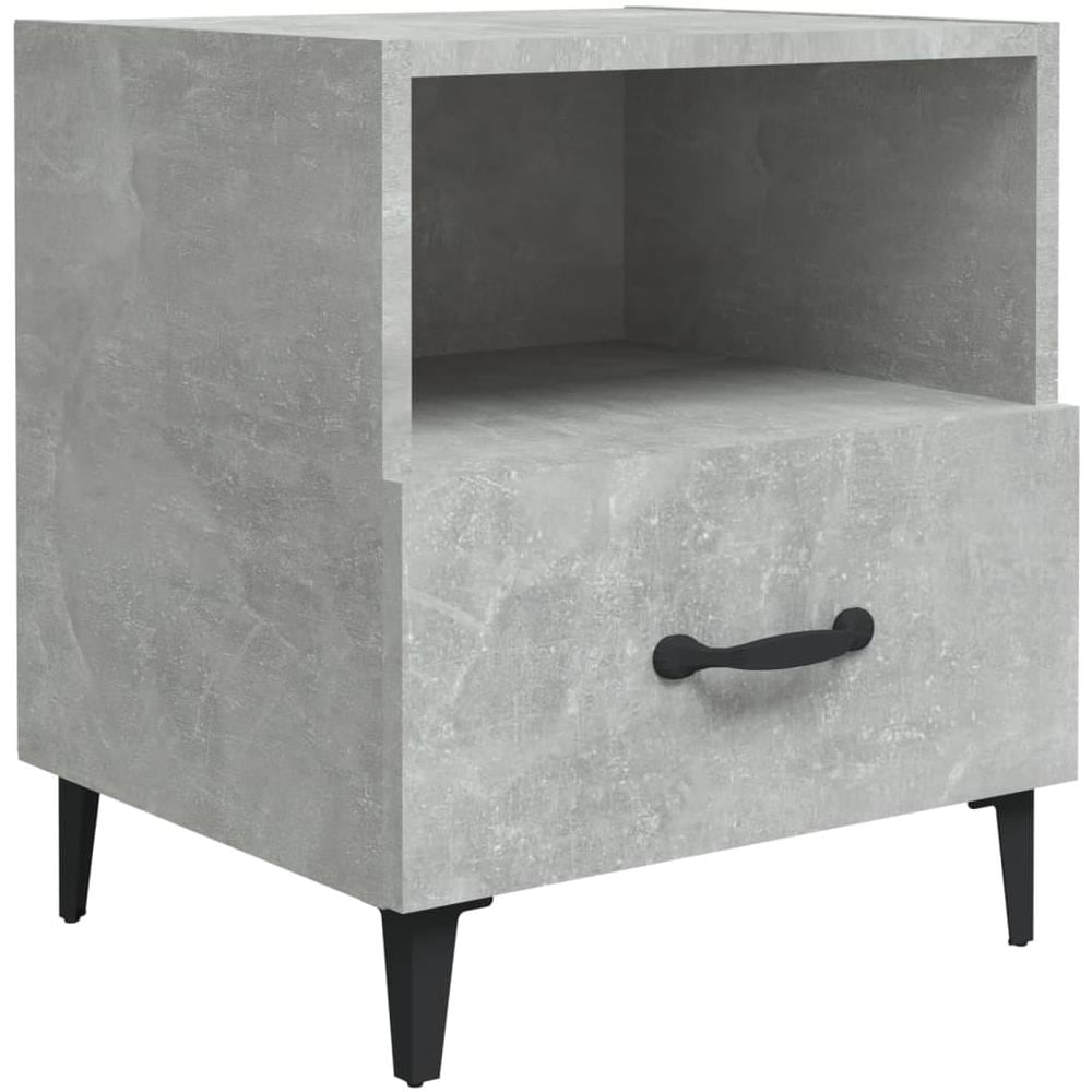 Comodino Grigio Cemento In Legno Multistrato - Foto 1