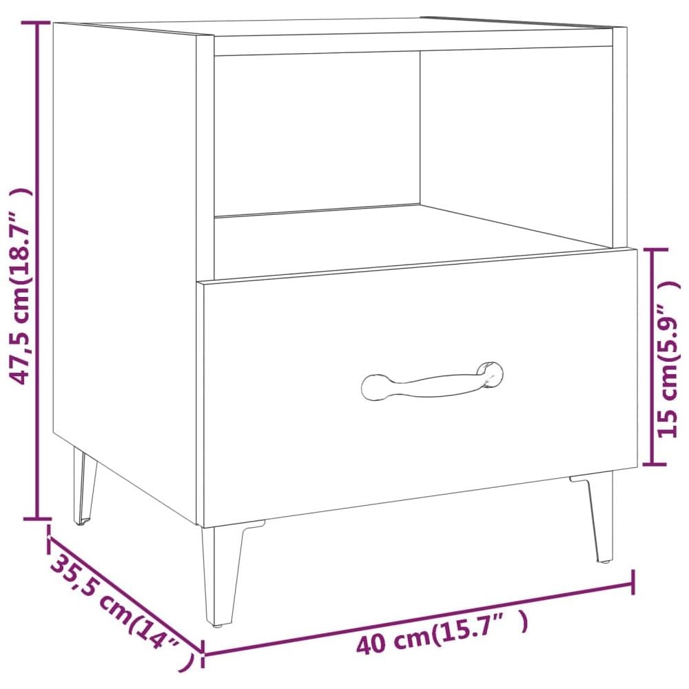 Comodino Grigio Cemento In Legno Multistrato - Foto 7