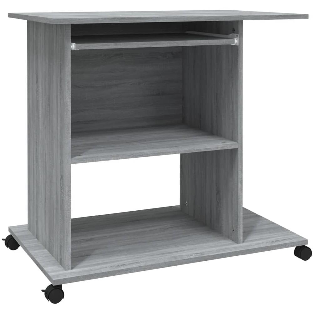 Scrivania Computer Grigio Sonoma 80x50x75 Cm Legno Multistrato - Foto 1
