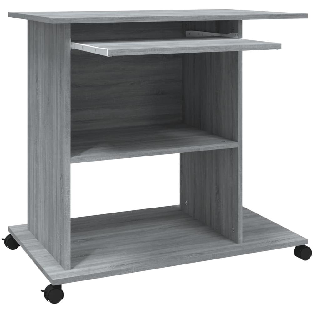 Scrivania Computer Grigio Sonoma 80x50x75 Cm Legno Multistrato - Foto 8