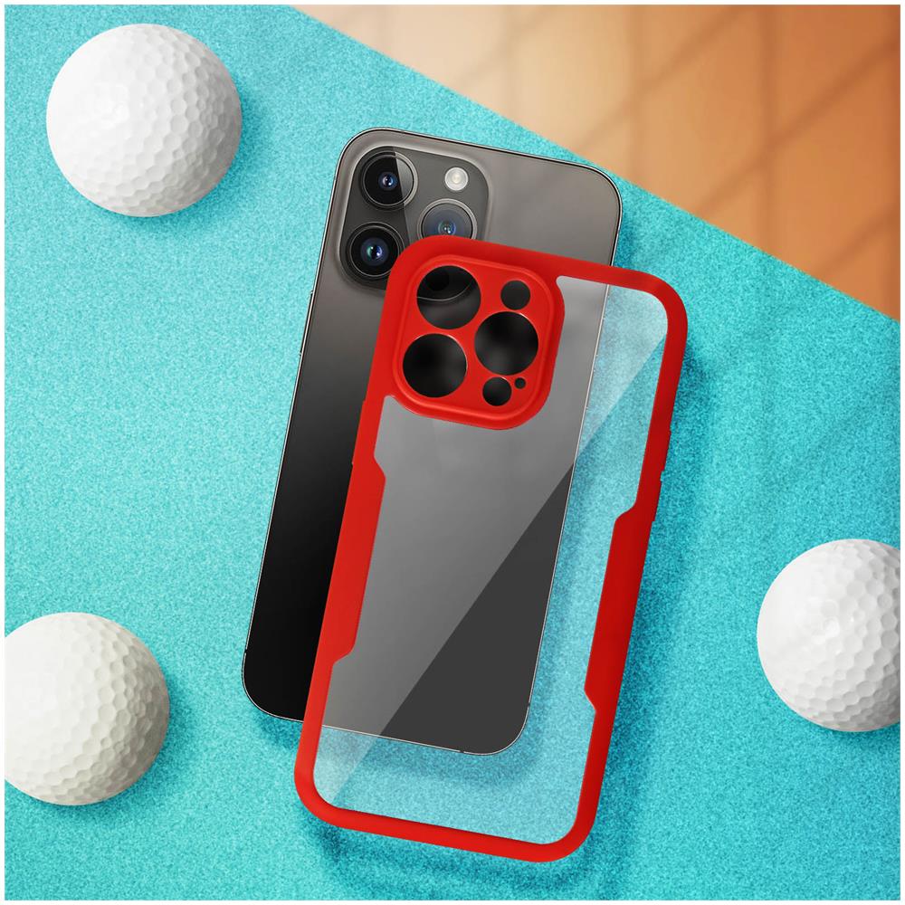 Cover Iphone 14 Pro Max Retro Plexiglass Fronte Polimero Bordo Rosso - Foto 2