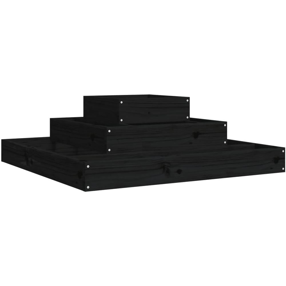 Fioriera Nera 80x80x27 Cm In Legno Massello Di Pino - Foto 1