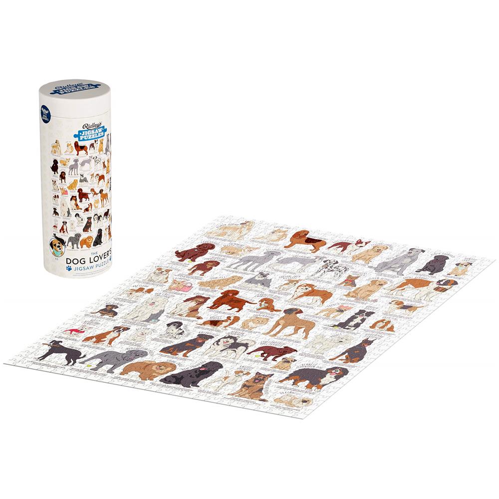 Dog Lovers Puzzle Da 1000 Pezzi - Puzzle Per Cani Con Immagine Informativa Su Diverse Razze, Robusto Tubo Di Stoccaggio Incluso - Puzzle Di Attivita - Un Ottimo Regalo - Foto 1