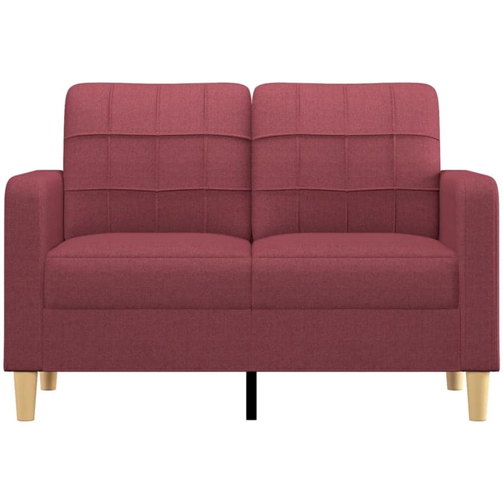 Divano A 2 Posti Rosso Vino 120 Cm In Tessuto - Foto 2