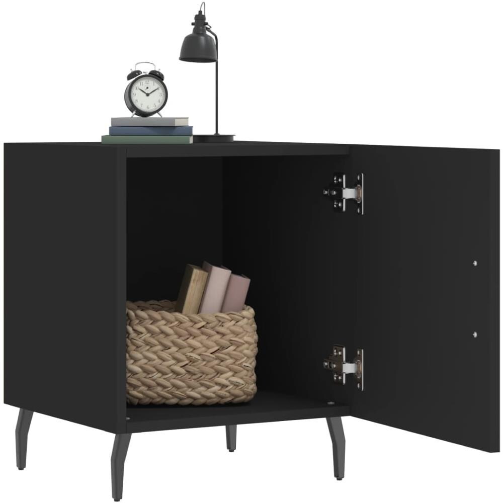 Comodini 2 Pz Neri 40x40x50 Cm In Legno Multistrato - Foto 3