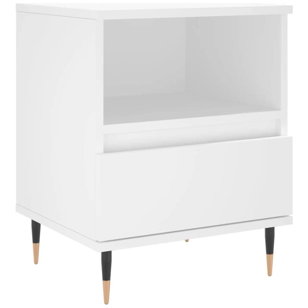 Comodino Bianco 40x35x50 Cm In Legno Multistrato - Foto 2