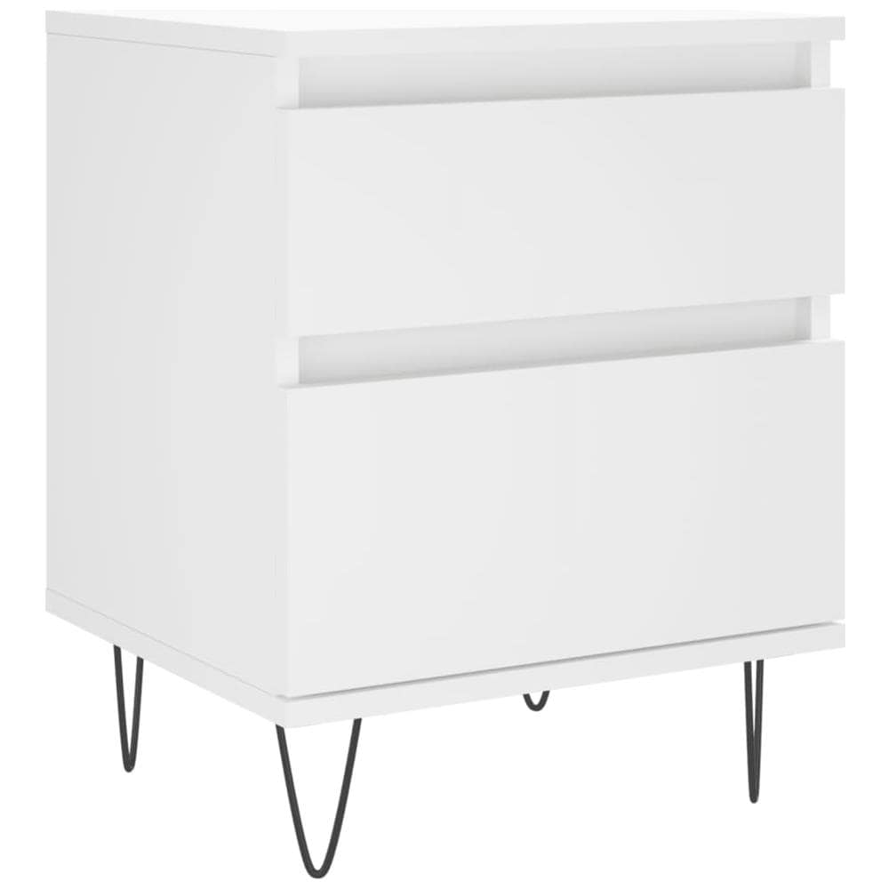 Comodino Bianco 40x35x50 Cm In Legno Multistrato - Foto 2